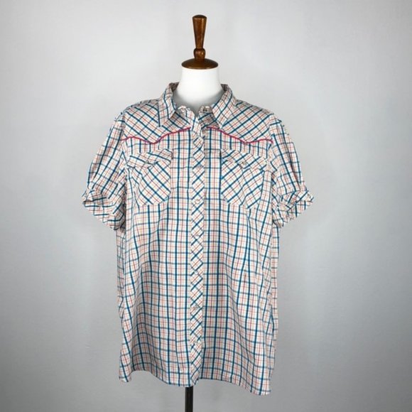 Bit & Bridle Tops - Bit & Bridle Plaid Button Down Shirt